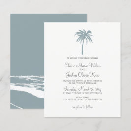 Convites para Casamento de Árvore de Palma Azul co