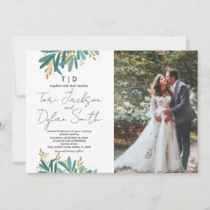 Convites para Casamento de Árvore Verde com Foto
