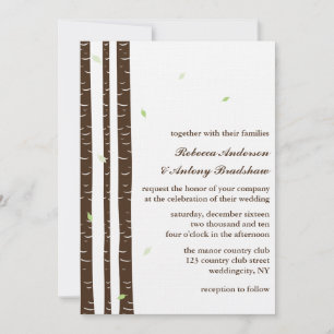 Convites para Casamento de Árvores de Birch