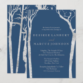 Convites para Casamento de Árvores de Prata