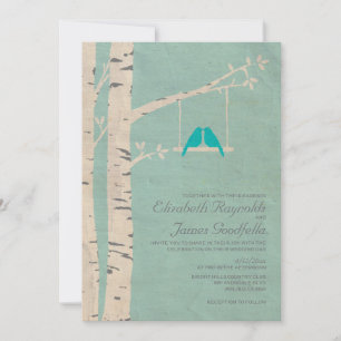 Convites para Casamento de Aves Azuis