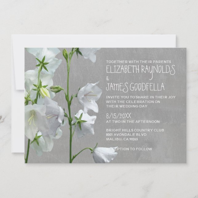 Convites para Casamento de Bellflower (Frente)