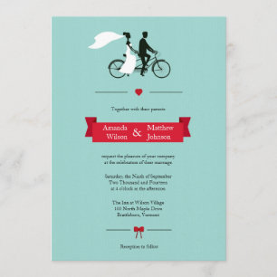 Convites para Casamento de Bicicletas de Tandem