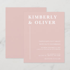 Convites para Casamento de Blush Moderno de Orçame