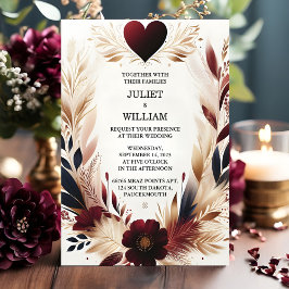 Convites Para Casamento de Borgonha de Casal Tradicional de