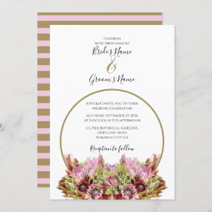 Convites para Casamento de Buquês de Flores Selvag