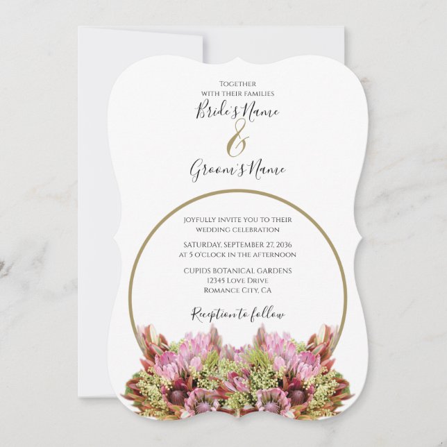 Convites para Casamento de Buquês de Flores Selvag (Frente)
