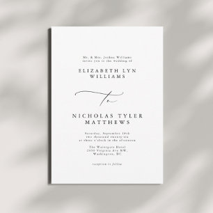 Convites para Casamento de Caligrafia Longhand