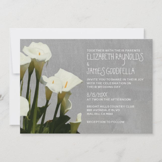 Convites para Casamento de Calla Lily (Frente)
