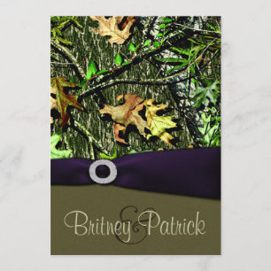 Convites para Casamento de Camo de Caça Roxa Lapi