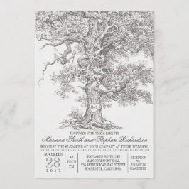Convites para casamento de carvalhos antigos e mad