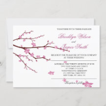 Convites para Casamento de Cereja-Flor