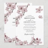 Convites para Casamento de Cerejeiras Florais Eleg