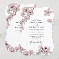 Convites para Casamento de Cerejeiras Florais Eleg