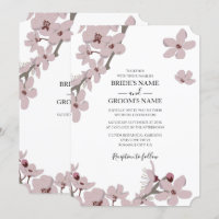 Convites para Casamento de Cerejeiras Florais Eleg