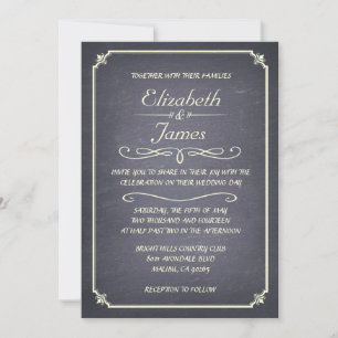 Convites para Casamento de Chalkboard de Vintage