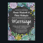 Convites para Casamento de Chalkboard e Succulent<br><div class="desc">Convites para Casamento de Chalkboard e Suculentos - apresenta um fundo de chalkboard com suculentes de aquarela e tipografia de giz. Consulte a coleção de design de correspondência de cheio de nesta página.</div>