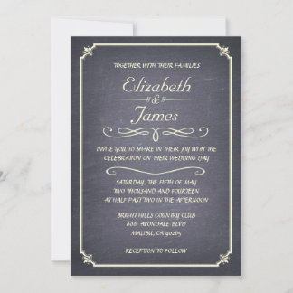 Convites para Casamento de Chalkboard em Vintage E