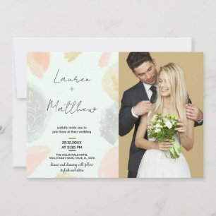 Convites para Casamento de Cinzas Beige com foto