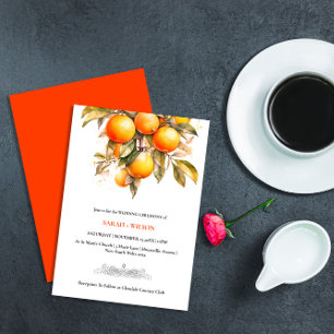 Convites para Casamento de Citros Laranja