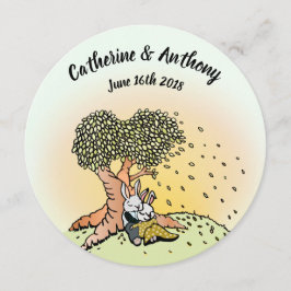 Convites para Casamento de Coelho Coelho Colorido