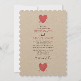 Convites para Casamento de Coração Rustic Watercol