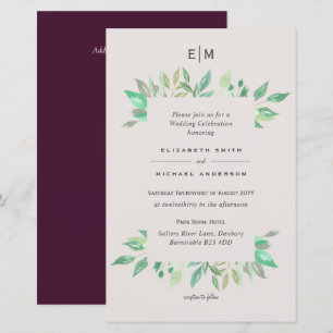 Convites para Casamento de Corais e Plum ORÇAMENT