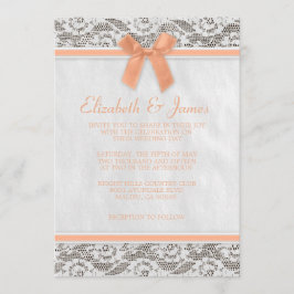 Convites para Casamento de Coral Rustic Burlap