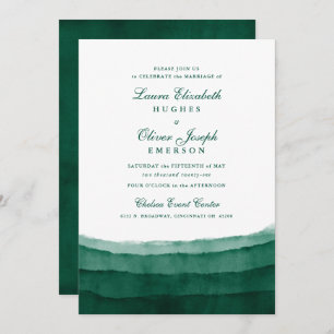 Convites para Casamento de Cores Aquáticas Emerald