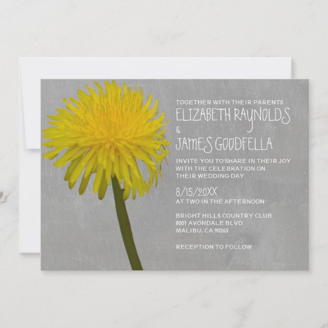 Convites para Casamento de Dandelion (Frente)