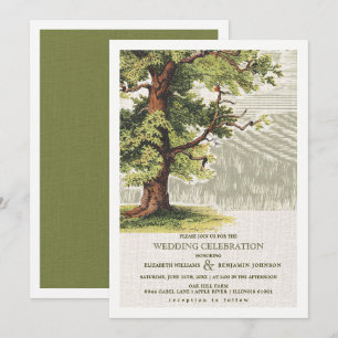 Convites para Casamento de design de Árvore de Oa