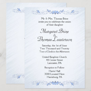 Convites para Casamento de Destaque Azul