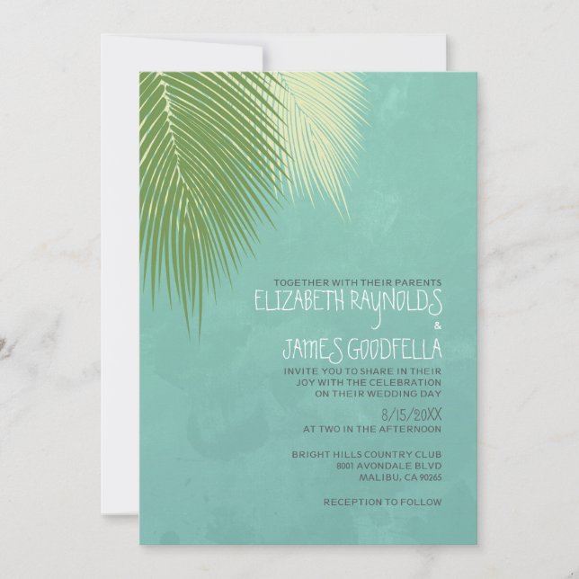 Convites para Casamento de Destino de Praia (Frente)