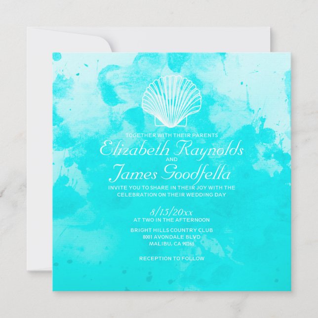 Convites para Casamento de Destino de Praia (Frente)