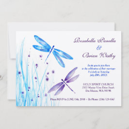 Convites para Casamento de Dragonfly Azul & Roxo