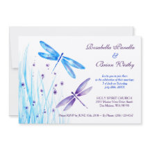 Convites para Casamento de Dragonfly - Blue Waterc