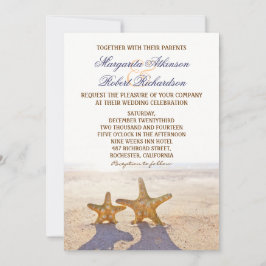convites para casamento de estrelas-do-mar