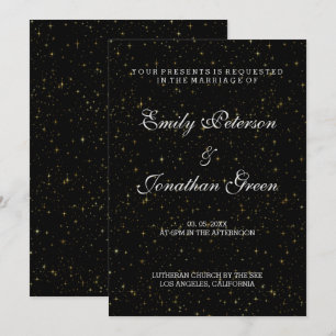 Convites para Casamento de Estrelas Douradas Elega