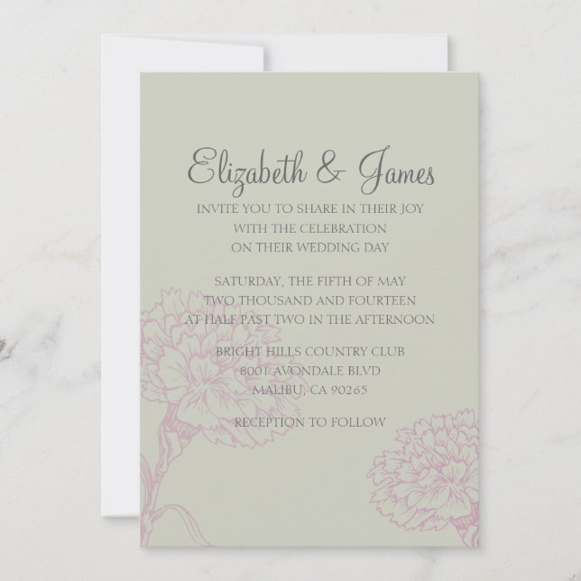 Convites para Casamento de Flor Moderno Personaliz (Frente)
