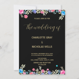 Convites para Casamento de Flor Rosa