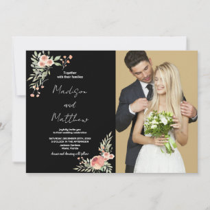 Convites para Casamento de Flores com Fotografia
