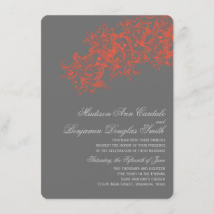 Convites para Casamento de Flores Elegante de Cora