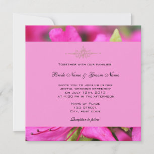 convites para casamento de flores rosa Bonito