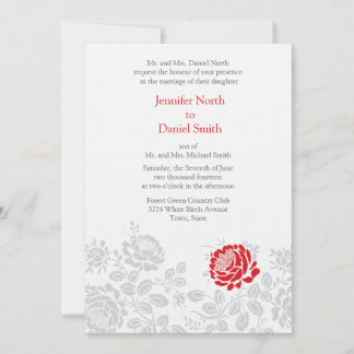 Convites para Casamento de Flores Vermelhas