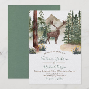 Convites para Casamento de Florestas de Woodland W