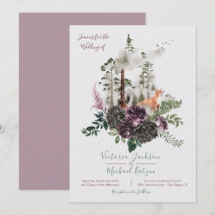 Convites para Casamento de Florestas de Woodland W