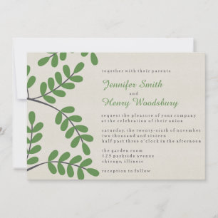Convites para Casamento de Folhas Verdes