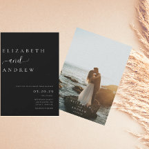 Convites para Casamento de Fotos Minimalistas da T