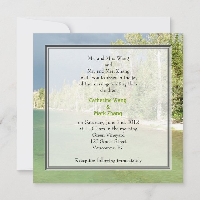 Convites para casamento de fotos na paisagem. Gran (Frente)