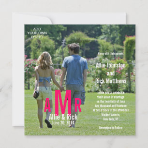 Convites para Casamento de Fotos Três Monogramas R